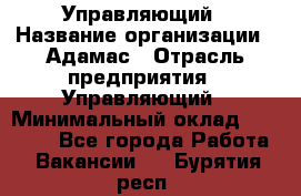 Управляющий › Название организации ­ Адамас › Отрасль предприятия ­ Управляющий › Минимальный оклад ­ 40 000 - Все города Работа » Вакансии   . Бурятия респ.